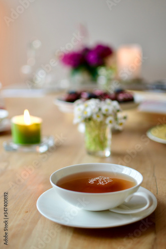 my morning ritual cup of darjeeling tea for breakfast 