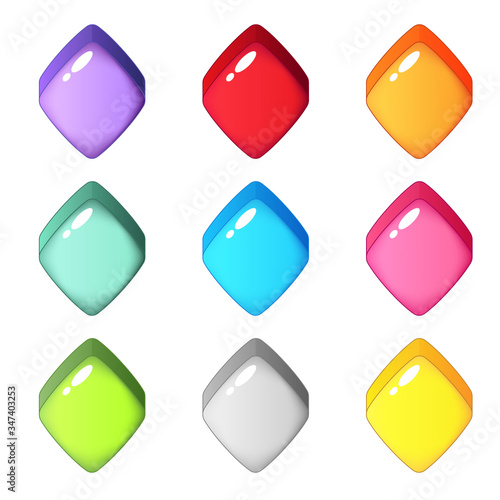 Cute colorful candy diamond shape for puzzle game.