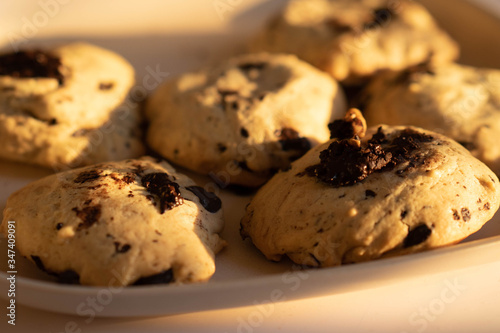 chocolate chip cookies on a plate