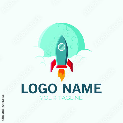 rocket logo technology, space cosmos logo