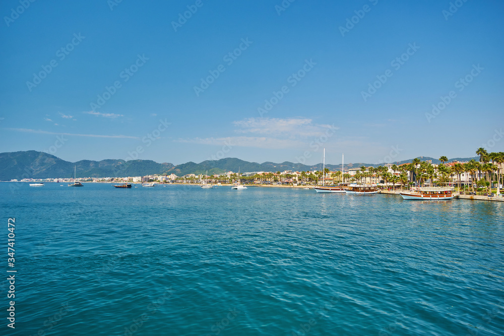 View over the beach of Marmaris