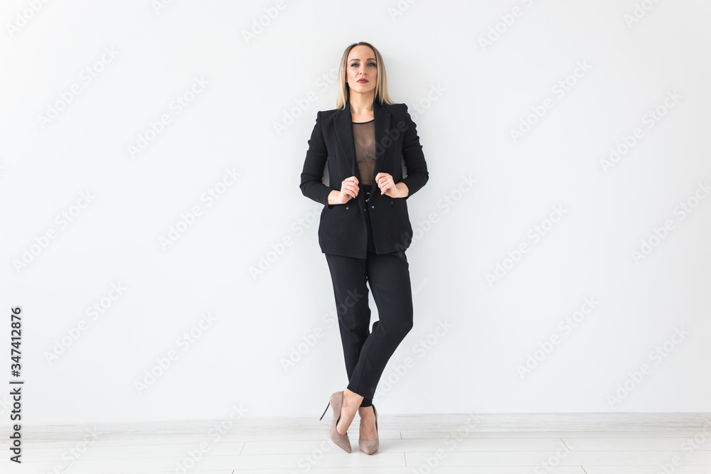Sexy business woman posing on white background. Sexy business woman posing on white background.