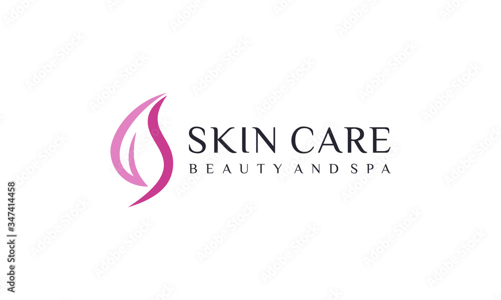 Beauty skin care logo design vector
