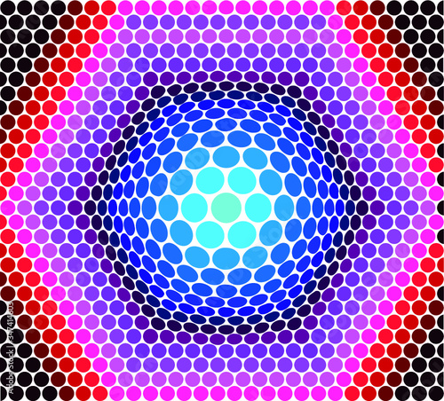 Background from circles of multi-colored shape-changing