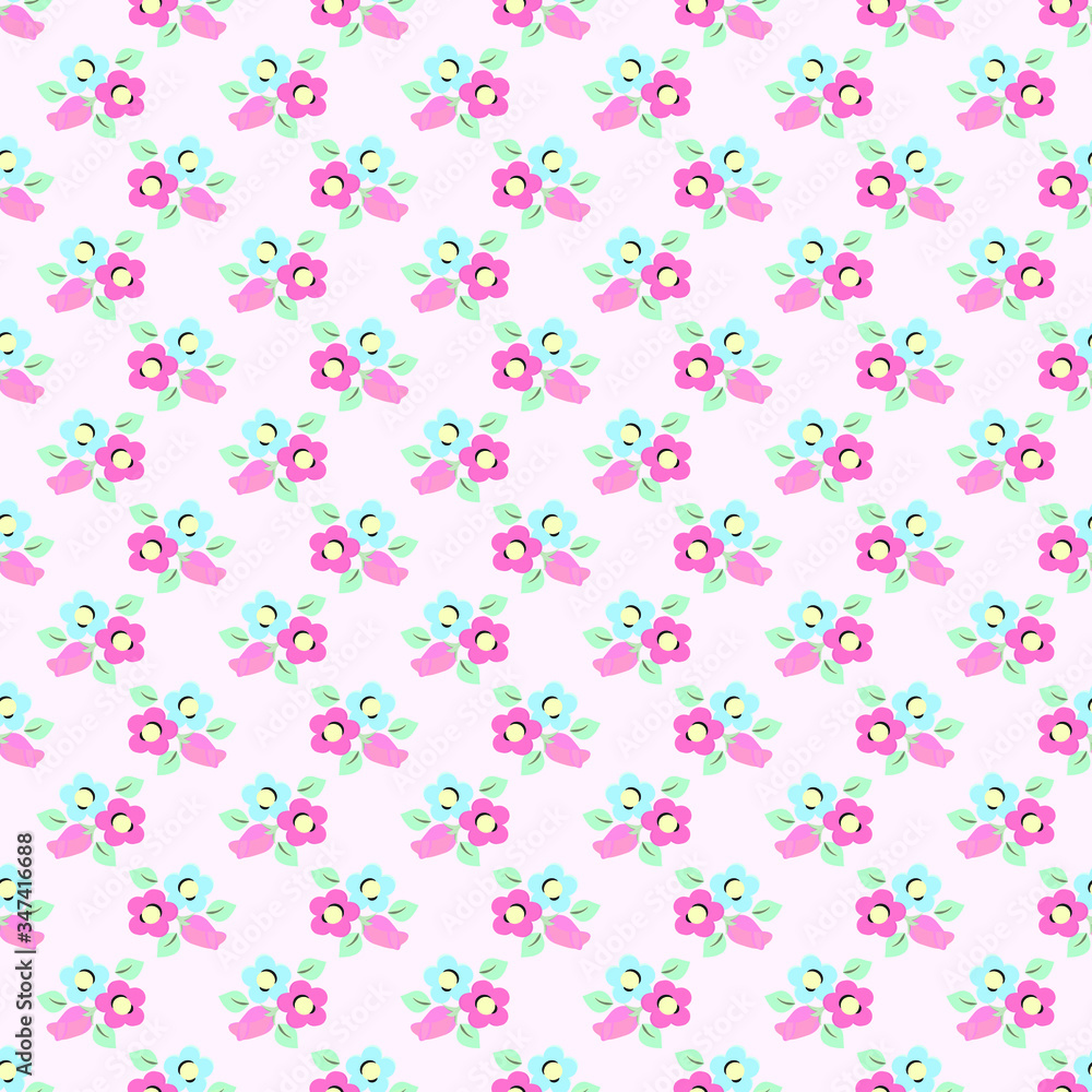 seamless pink flower pattern on pink background. abstract, vector, illustration