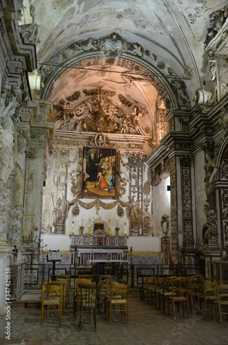 Interior of Church of Sambuca city, Sicily (Italy)