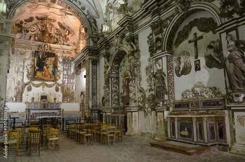 Interior of Church of Sambuca city, Sicily (Italy)