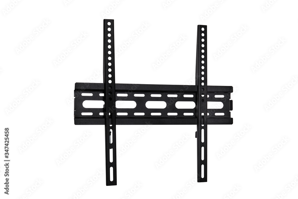 Black bracket for TV on a white background isolation Black bracket for TV on a white background isolation