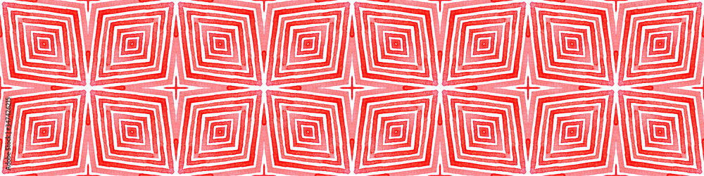 Pink red Seamless Border Scroll. Geometric Waterco Pink red Seamless Border Scroll. Geometric Waterco