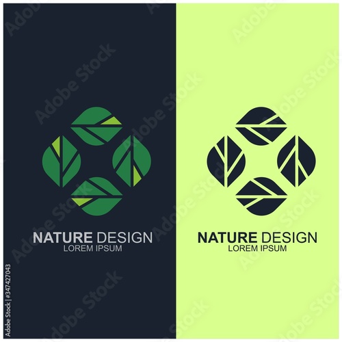 Leaf design logo Template