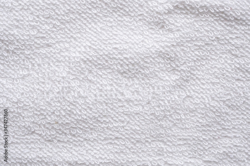 Closeup white cotton towel texture abstract background