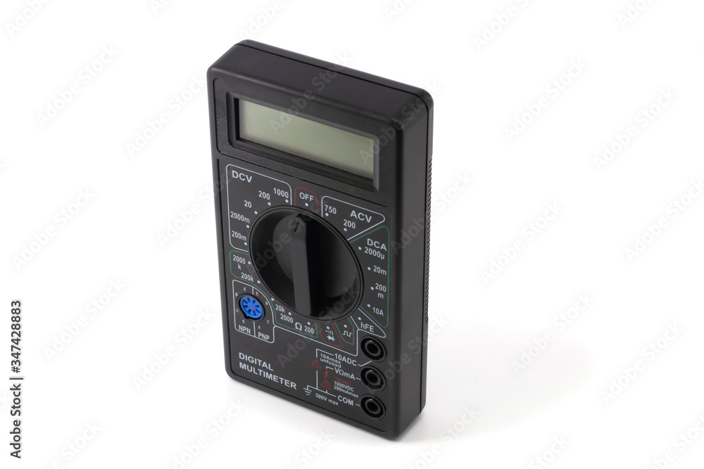 multitester black isolated on white background multitester black isolated on white background