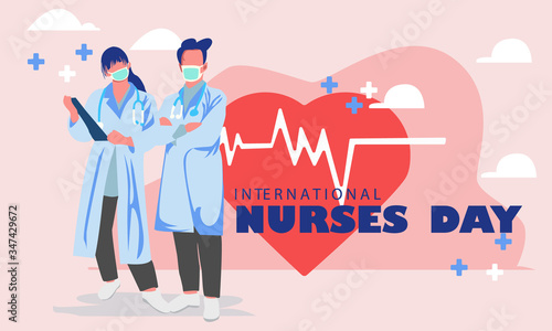 illustration vector graphic of international nurses day