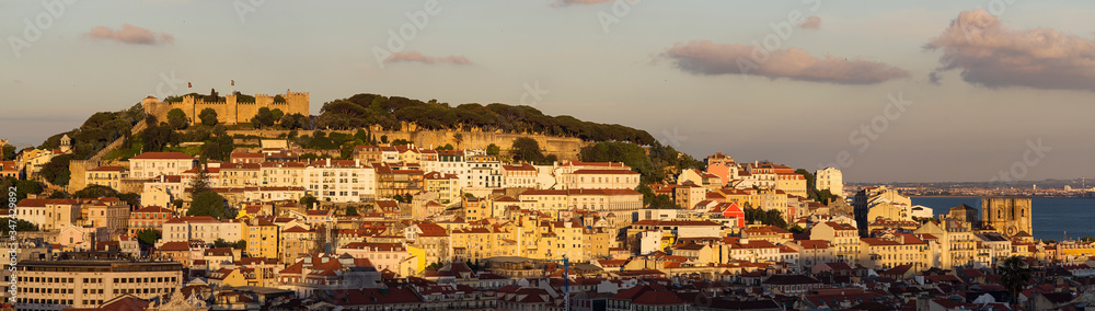 View of Lisbon at sunset, Portugal