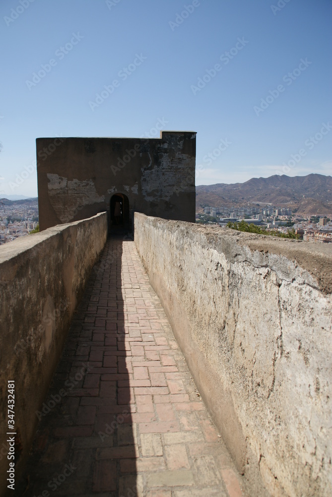 Château du Gibralfaro ou Castillo de Gibralfaro à Malaga en Andalousie en Espagne Château du Gibralfaro ou Castillo de Gibralfaro à Malaga en Andalousie en Espagne