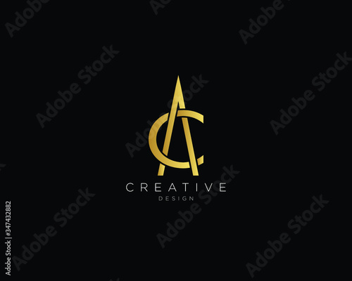 Alphabet letter AC CA Logo Design Icon
