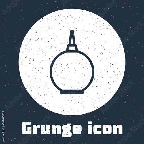 Grunge line Enema icon isolated on grey background. Enema with a plastic tip. Medical pear. Monochrome vintage drawing. Vector Illustration