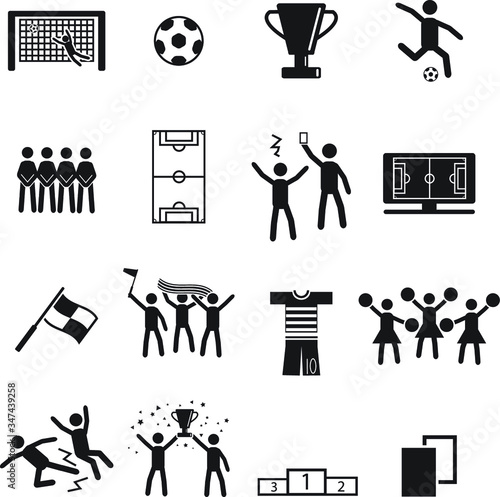 Football or soccer championship vector icon set simple illustration