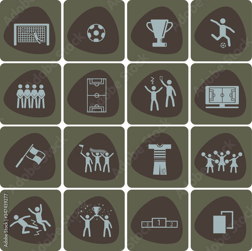 Football or soccer championship vector icon set simple illustration