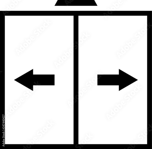 Sliding door vector icon, automatic door icon