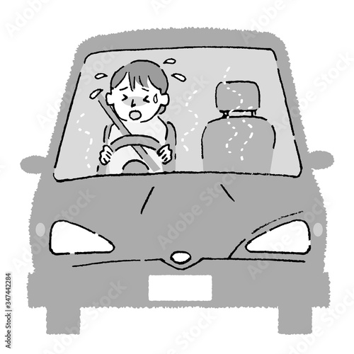 man driving in the hot car