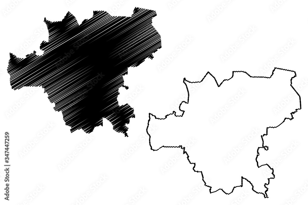 Makiivka City (Ukraine, Donetsk Oblast) map vector illustration, scribble sketch City of Dmytriivsk, Dmytriyevskyi, Makiyivka or Makeyevka map