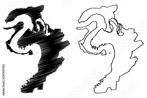 Mykolaiv City (Ukraine) map vector illustration, scribble sketch City of Nikolaev or Nikolayev map