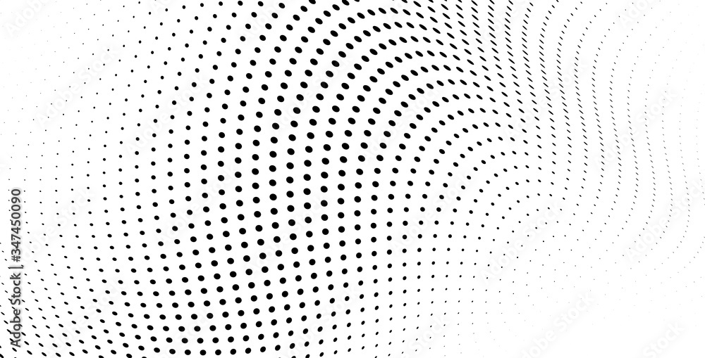 Black and white halftone. Monochrome texture of dots. Waves from points abstract background Black and white halftone. Monochrome texture of dots. Waves from points abstract background