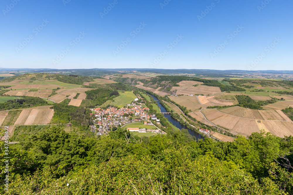 High angle view from the Lemberg of Oberhausen Nahe