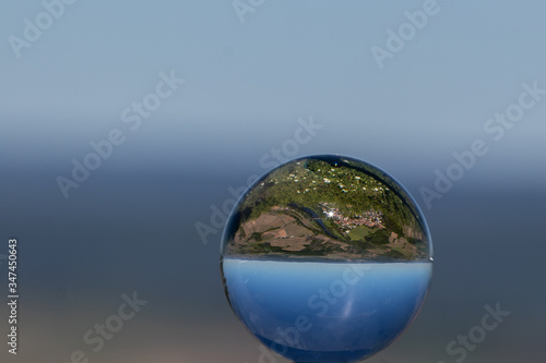 Fototapeta Naklejka Na Ścianę i Meble -  Crystal ball with view of landscape at river Nahe