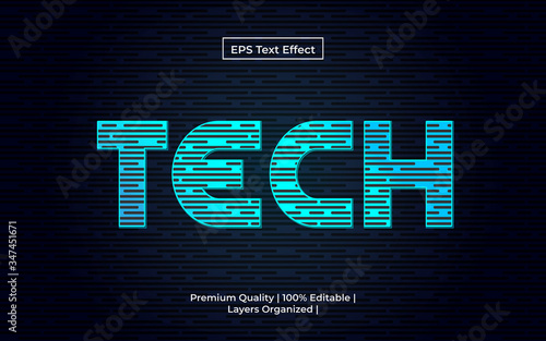 Tech style text effect. Technology modern alphabet fonts typography in techno concept vector illustration.Technology neon type text. Techno effect logo designs. Typography modern concept. 
