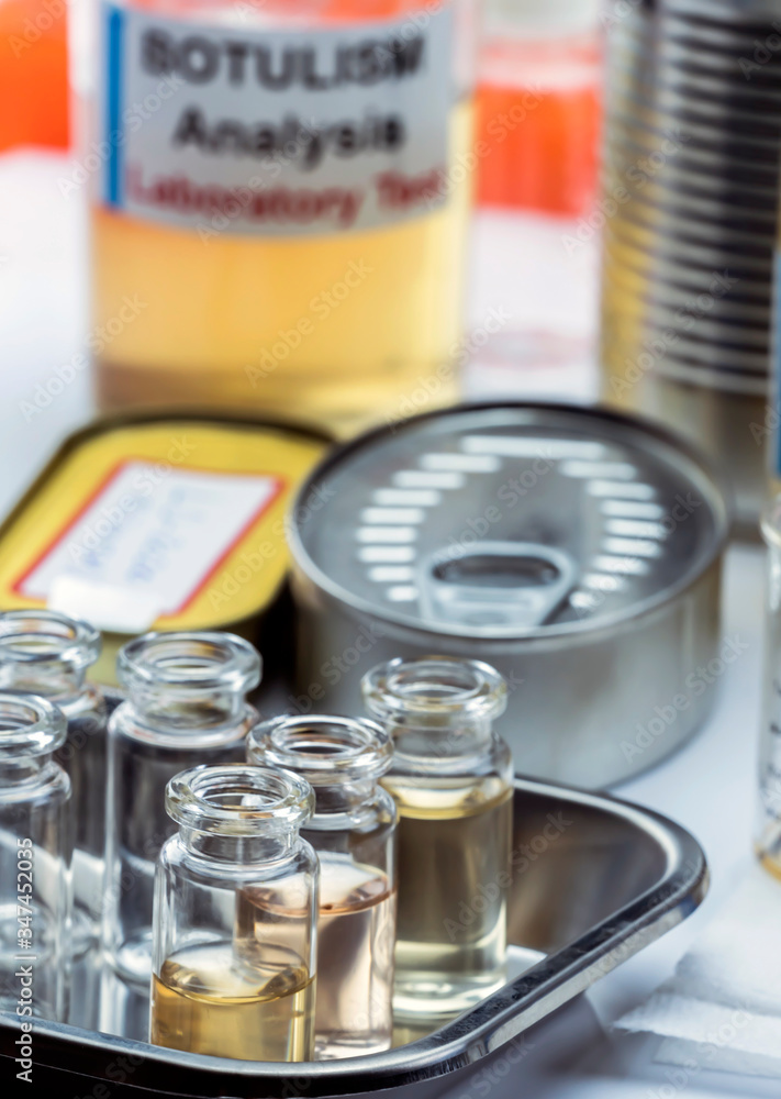 Botulism samples in laboratory, conceptual image Botulism samples in laboratory, conceptual image