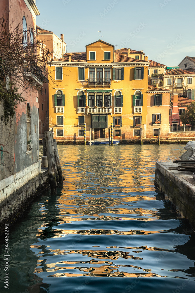 Picturesque building by Grand Canal in Venice