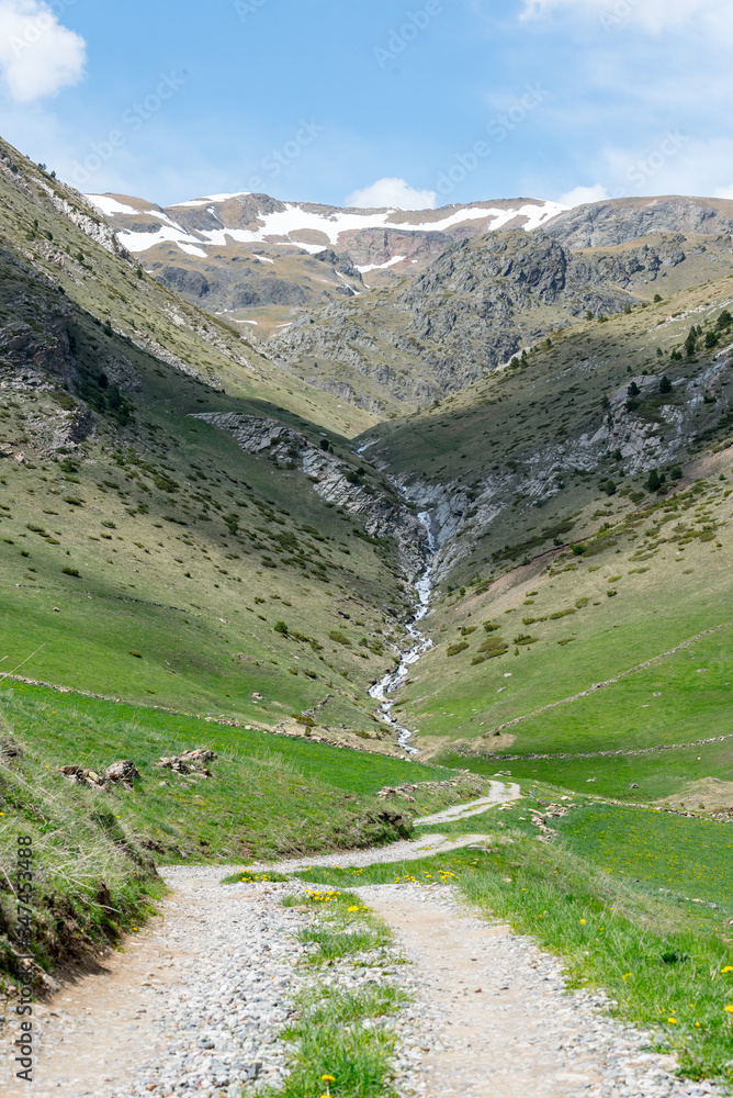 Montaup river in Canillo, Andorra in spring