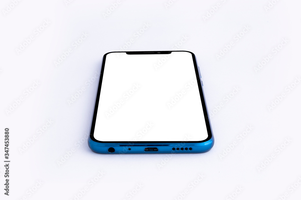 Blue Modern Isolated Smart Phone. Blank screen for mockup. Blue Modern Isolated Smart Phone. Blank screen for mockup.