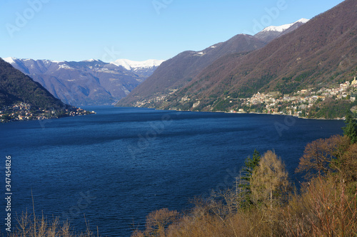 Winter landscape along the Como lake near Bellagio
