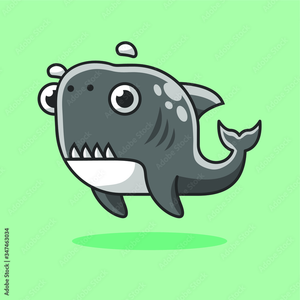 Cute cartoon animal creature in the sea celebrating for world ocean day Cute cartoon animal creature in the sea celebrating for world ocean day