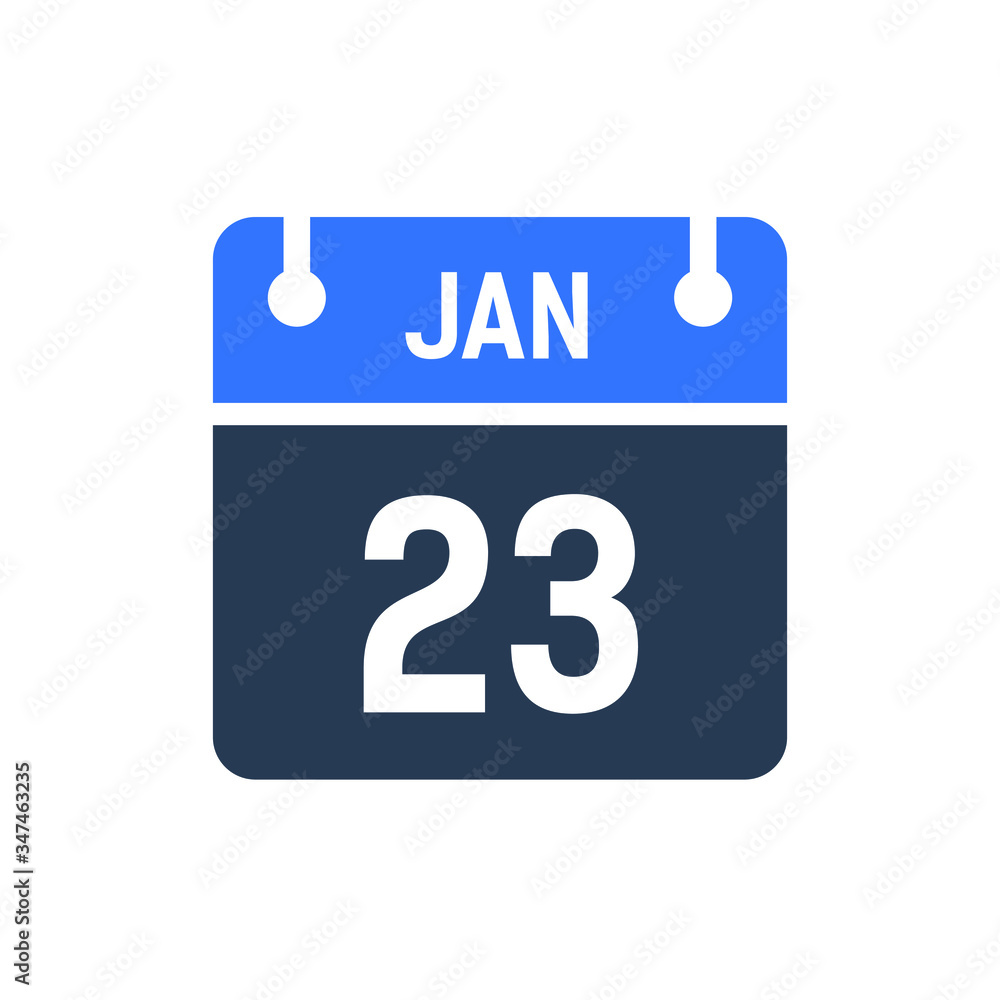 Calendar Date Icon - January 23 Vector Graphic Calendar Date Icon - January 23 Vector Graphic