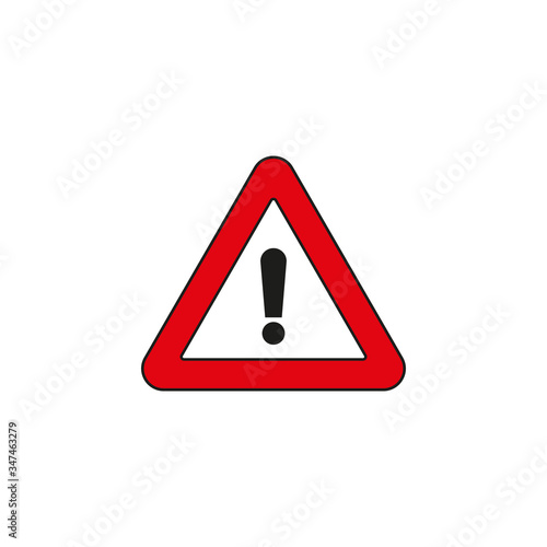 Red Exclamation Sign - Danger Triangle Road sign isolated on white background Free Download Red Exclamation Sign - Danger Triangle Road sign isolated on white background - GFXLoad
