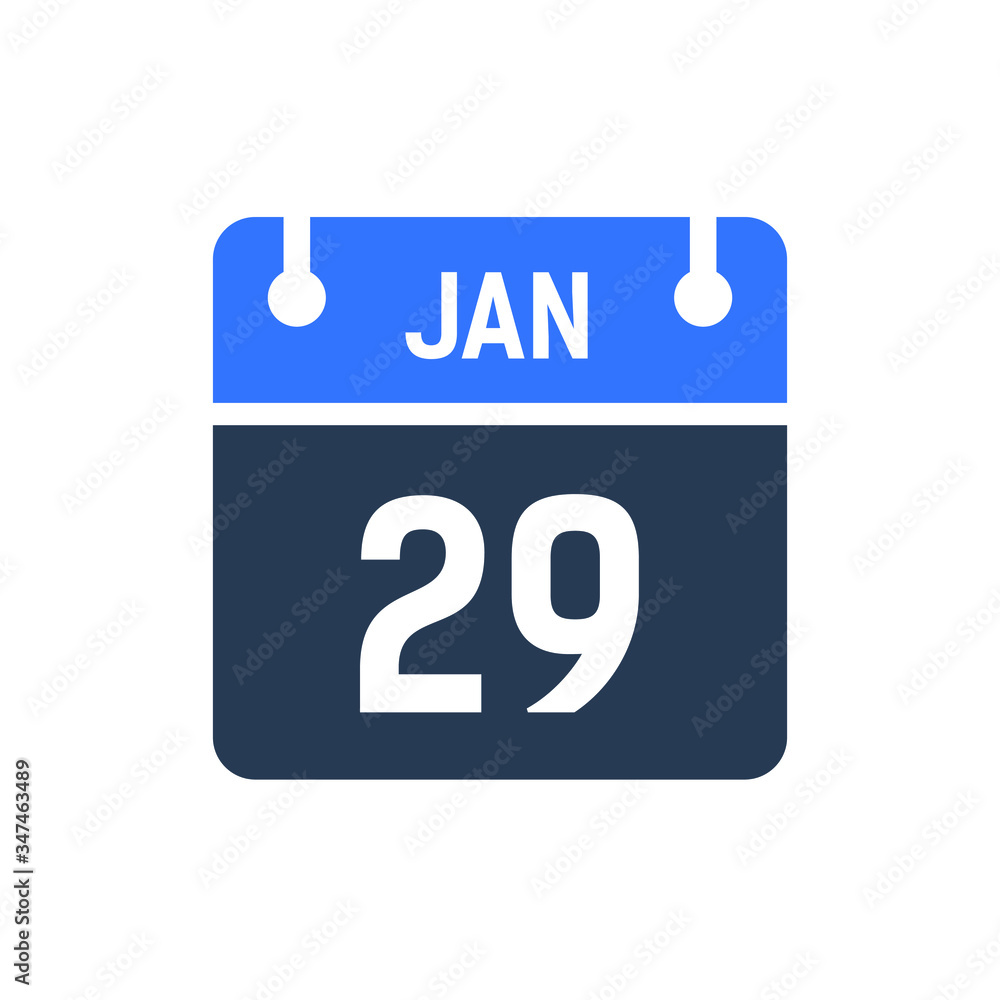Calendar Date Icon - January 29 Vector Graphic Calendar Date Icon - January 29 Vector Graphic