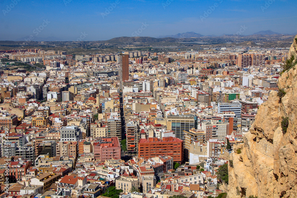 Alicante, Spain; 05/13/2018: aerial view of the city of Alicante