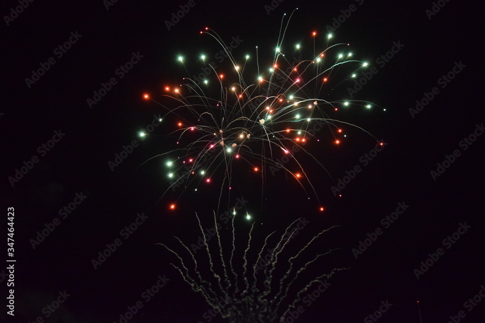Obraz premium Colorful fireworks in the night sky, Ostfildern, Germany