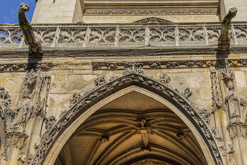 Church of Saint-Germain-l'Auxerrois at Amiral de Coligny Street. Church founded in 7 century and rebuilt many times. Paris, France.