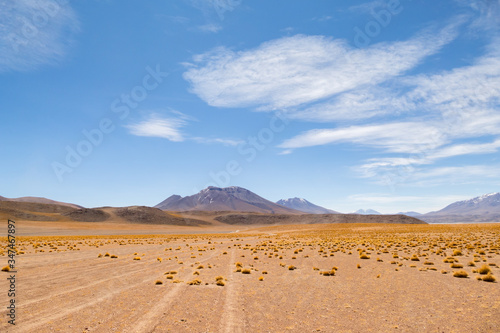 Panoramic view of Siloli Desert, in Bolivia