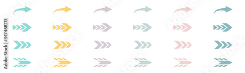 Arrow symbol. Pointer and recycle signs. Vector illustration. EPS 10
