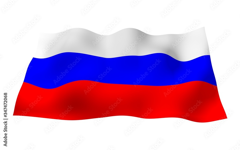 Waving flag of the Russian Federation. The National. State symbol of the Russia. 3D illustration Waving flag of the Russian Federation. The National. State symbol of the Russia. 3D illustration