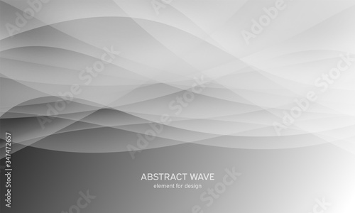 Fototapeta Naklejka Na Ścianę i Meble -  Abstract black background with smooth gray lines, waves. Modern and fashion. Gradient geometric. Vector illustration.