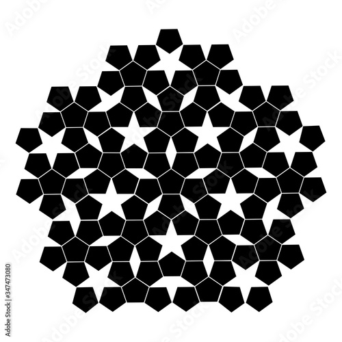 black pentagon pentagon pattern. ornament