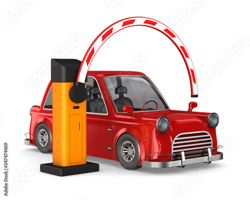 automatic barrier and car o...