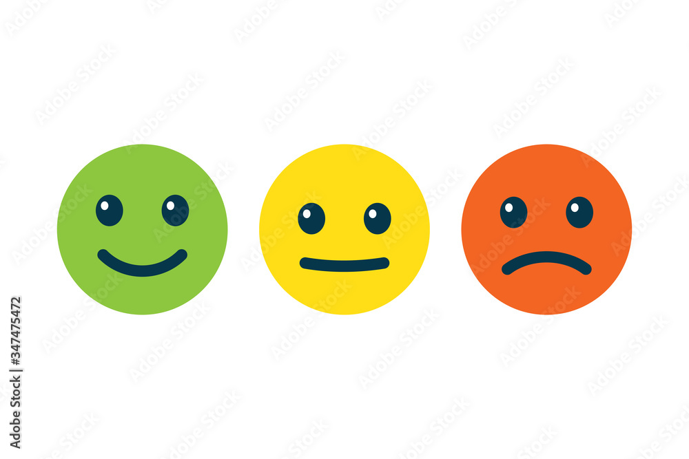 Emotion faces, positive, negative and neutral expressions. Emotion faces, positive, negative and neutral expressions.